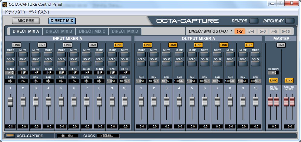 Roland新オーディオインターフェイス、OCTA-CAPTUREファースト